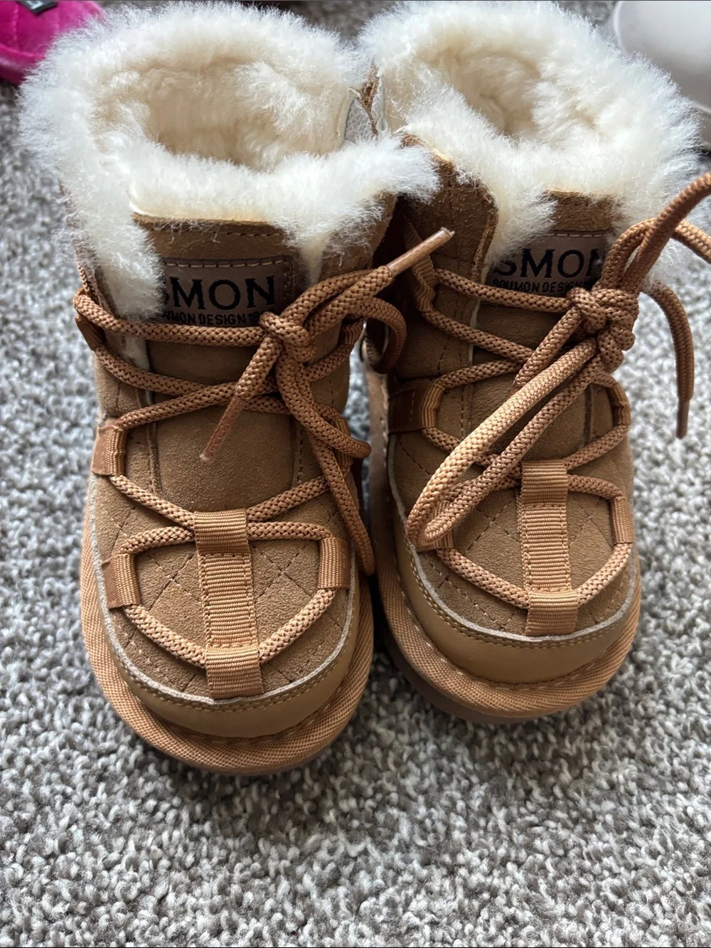 Kids Tan Fur-Lined Winter Boots